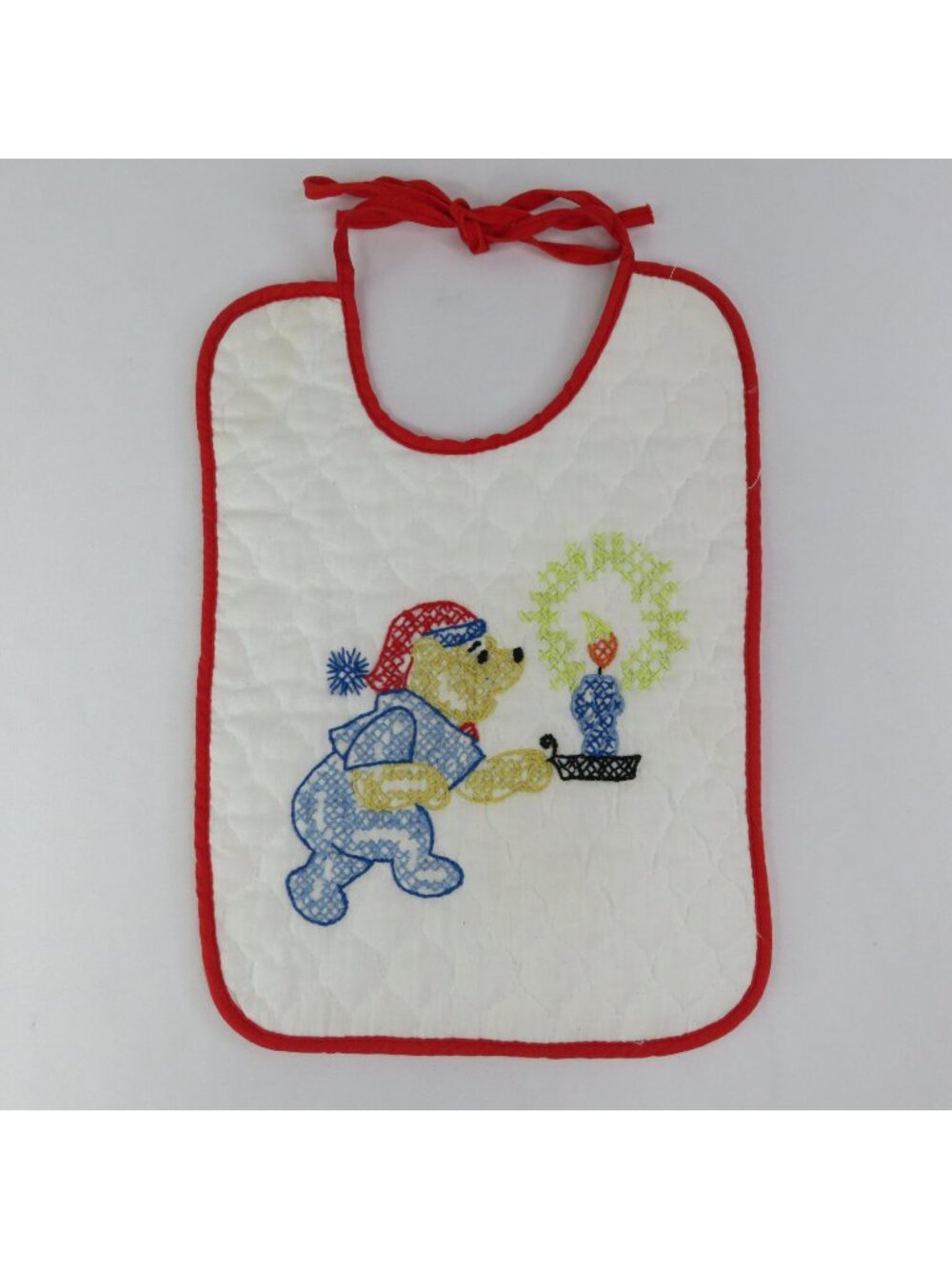 Disney Hand Embroidered Winnie the Pooh Baby Bib - Set of Two Cross Stitch Bibs - Picture 5 of 8